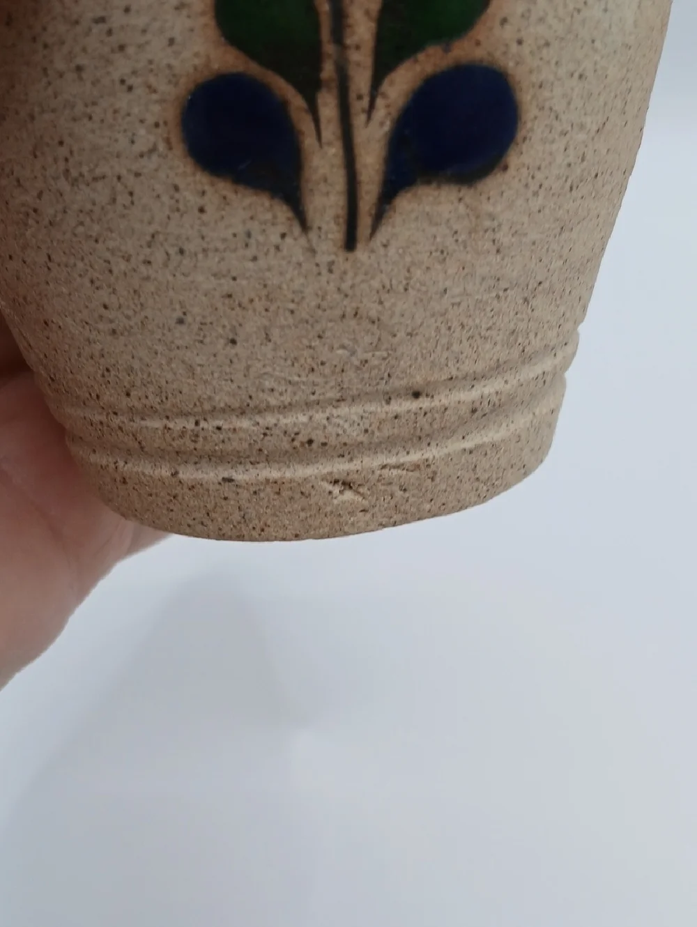 Tonala Hand-painted Floral Pottery Vase 5.5